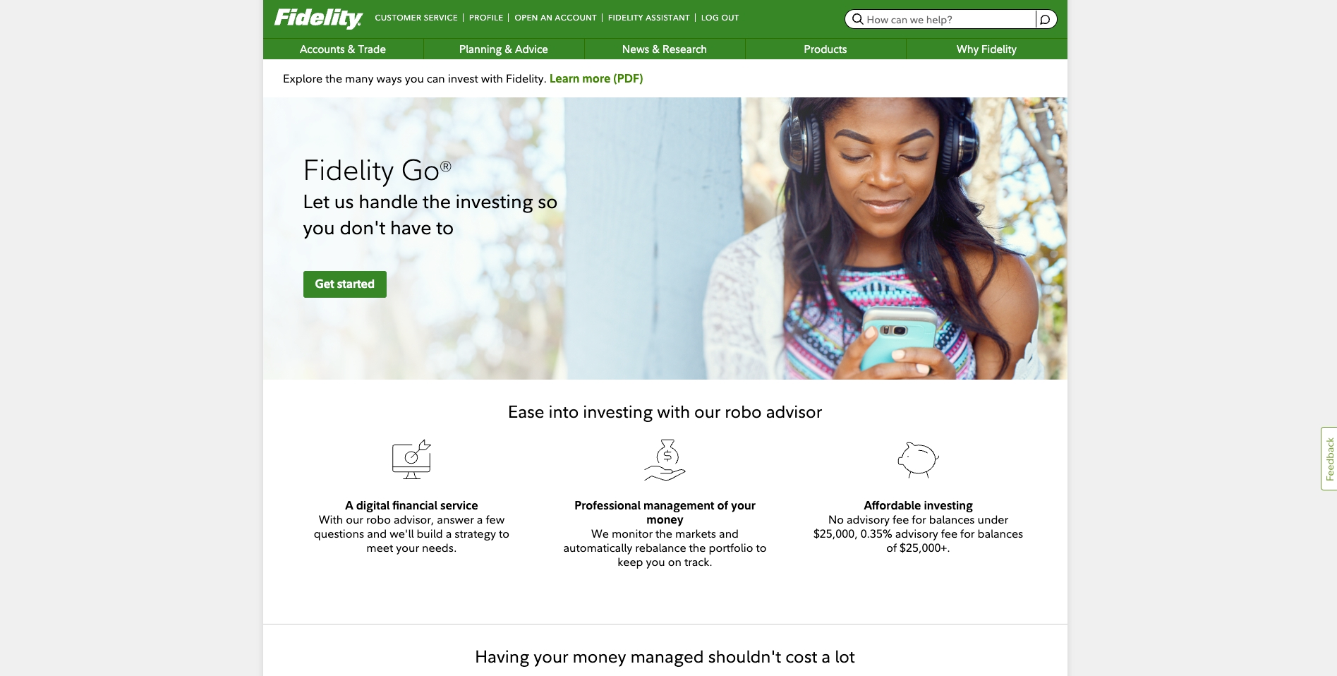 Fidelity Go robo-advisor review: fees, portfolios and the $25,000 threshold